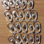 ]10 Pair  Hot New 10 Pairs/Lot Golden PVC Glasses Anti Slip Aluminum Conductor Silver Nose Pads